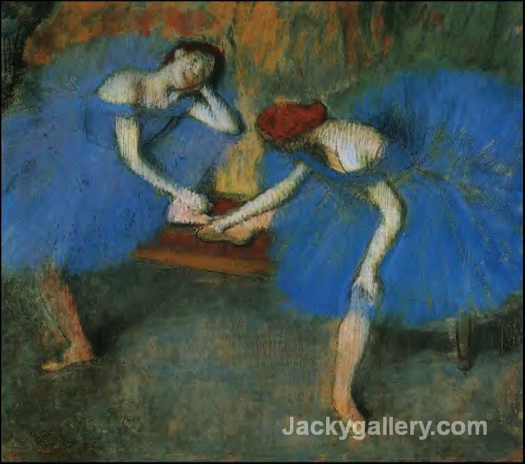 Two Dancers in Blue by Edgar Degas paintings reproduction